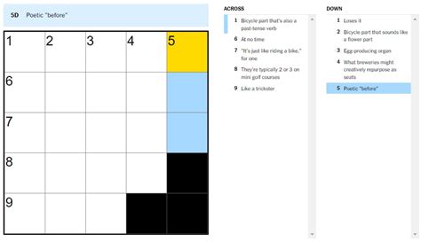crossword solver synonyms|‘Poetic “before”‘ NYT Mini Crossword answer and hints.